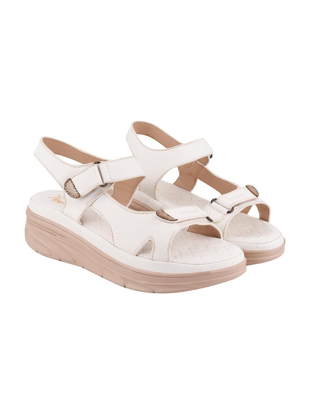 Shoetopia Women’s Comfort White Sandals | Lightweight Orthopedic Wedge Sandals with Adjustable Straps & Cushioned Sole for Casual Daily Footwear EU36