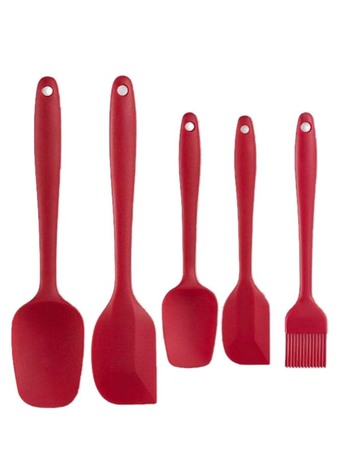 5-Piece Silicone Spatula Set Red