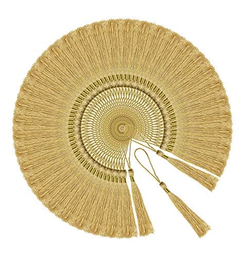 Tupalizy Mini Silky Handmade Soft Flossy Bookmark Tassels with Cord Loop for Keychain Earring Jewelry Making Souvenir Graduation Clothing Sewing Gift Tag DIY Craft Projects 100PCS Light Gold