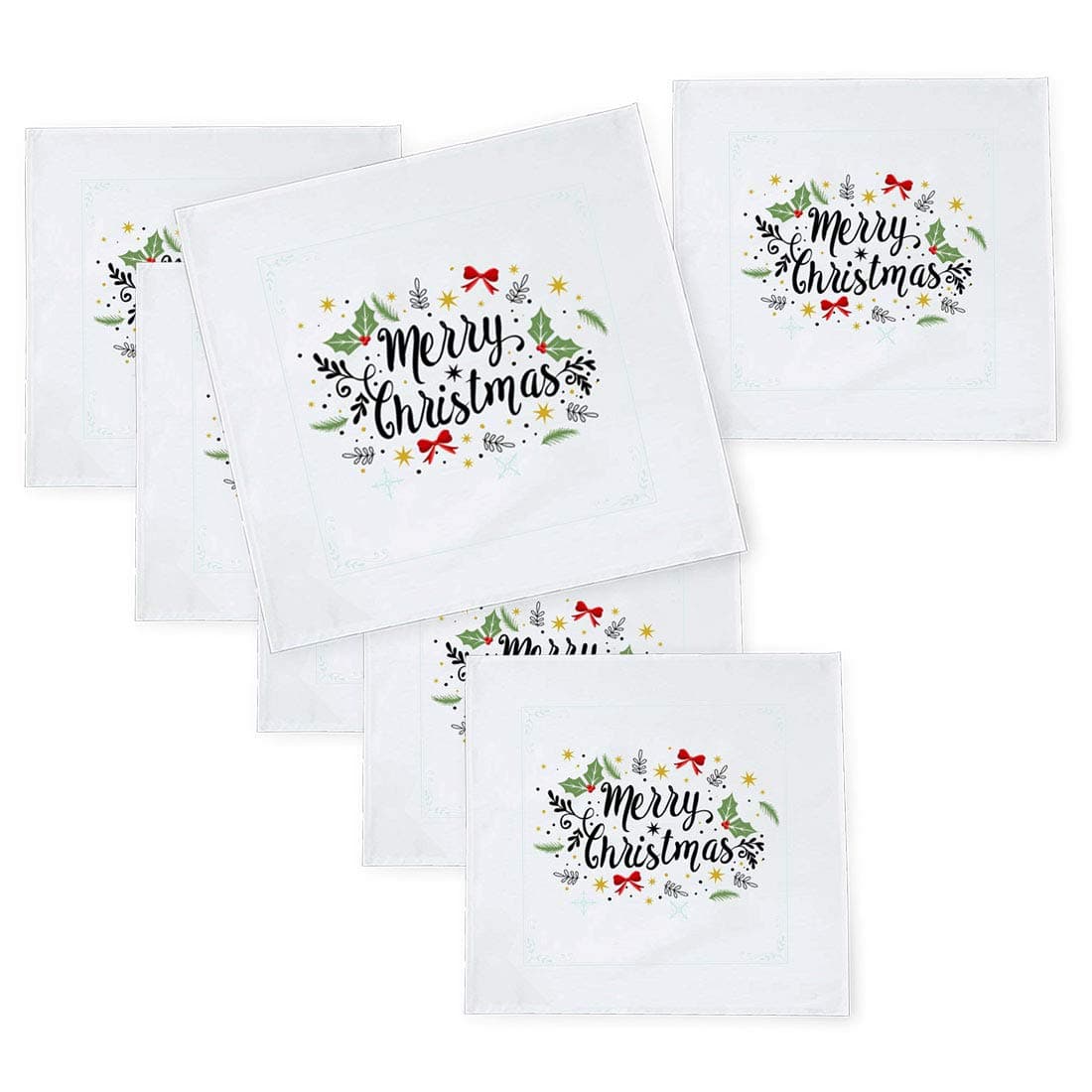 Kesri Gifts Christmas Theme Tafta Silk Table Napkins 10x 106 pcs for Xmas Decoration Christmas OrnamentsChristmas Gift ksnpxmas48P