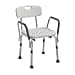 Drive Medical Shower Chair with Back Padded Arms Adjustable Height Bath Seat for Safety Comfort Lightweight Aluminum Construction 350 Lb Capacity White