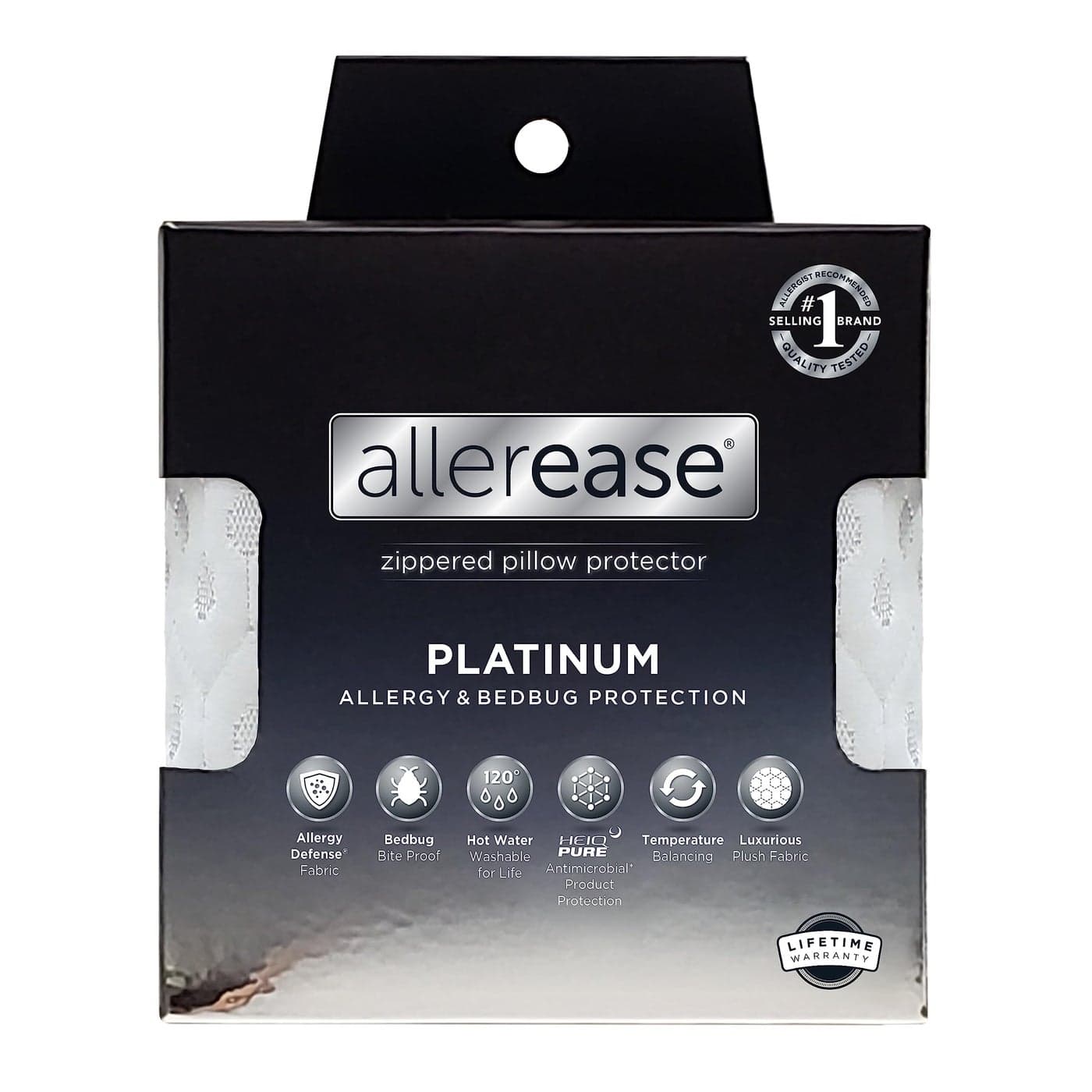 Allerease Platinum Zippered Allergy Defense Particles Proof Machine Washable Pillow Protector- King