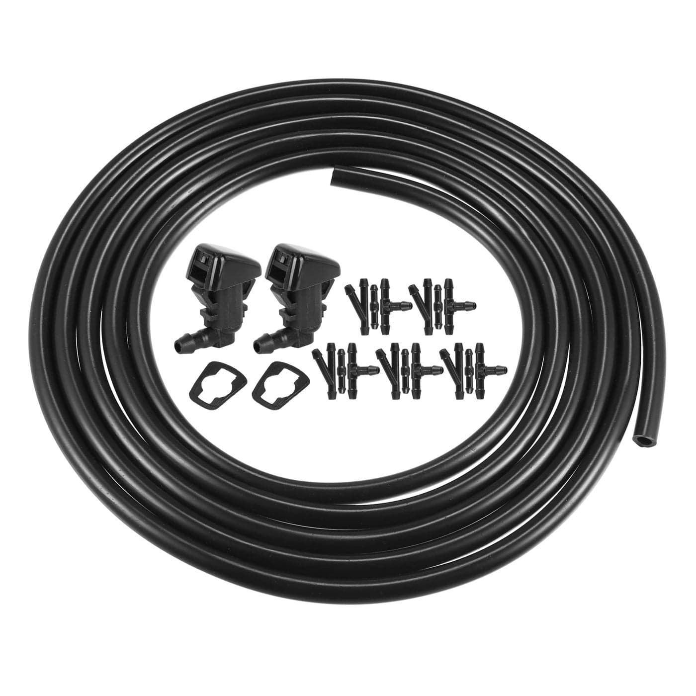 X AUTOHAUX 2pcs Windshield Washer Nozzle for Ford Edge 20112015 25 Meters Hose with Connectors Kit Replaces BT4Z17603A