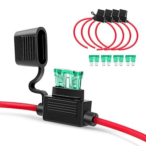 Nilight GA0004 5Pack 12AWG Inline Wiring Harness 12 Gauge ATCATO Automotive Holder with 30A Fuse Blade Standard Plug Socket5 Pack 2 Years Warranty