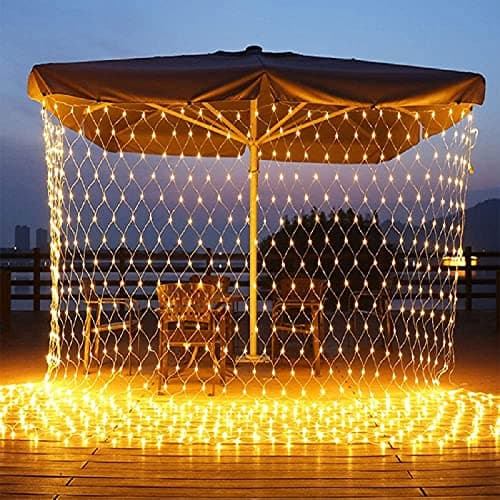 Litehom LED Net Mesh String Lights, 6.6Ft X 6.6Ft, 144 LEDs, 8 Modes Diwali Decor with Diwali Lights for Home Decoration! LED Diwali Light, LED Lights for Home Decoration (Warm Net Light)