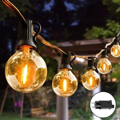 Chronos G40 Outdoor Bulb String Lights Hanging - IP44 Rainproof G40 Globe LED Bulbs | Bulbs with LED Filament - Edison Style-25Ft Light for Backyard Terrace Garden Balcony Party Decor Home Decoration