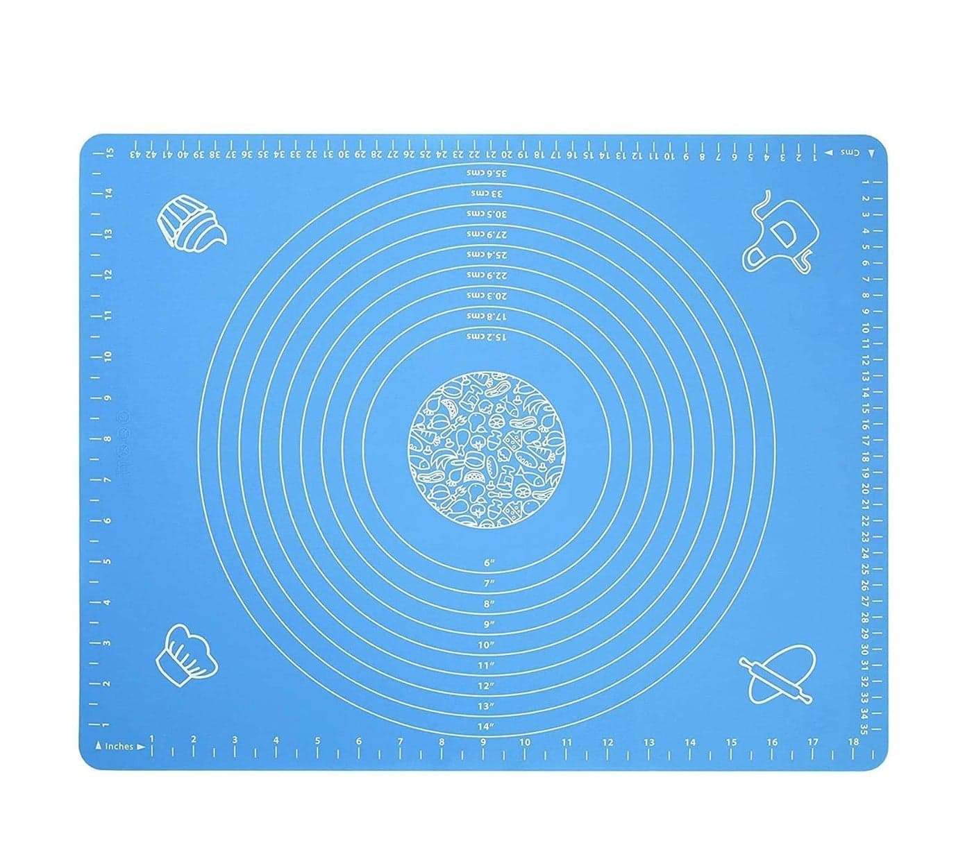 CKPS Silicone Baking Mat Roti mat Silicone Chapati Atta Kneading Mat Non Stick Fondant Rolling Mat Stretchable for Kitchen Roti Chapati Cake Multicolor Baking Mat 50 40 cm
