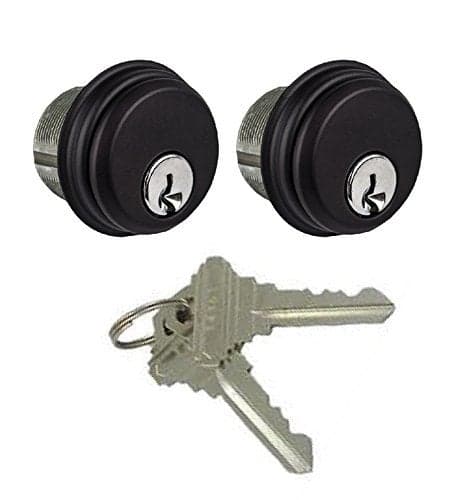 McAvory Cylinder Locks Durable Commercial Storefront Lock 2 Keys Double Cylinder Duronotic Bronze 2 Pack
