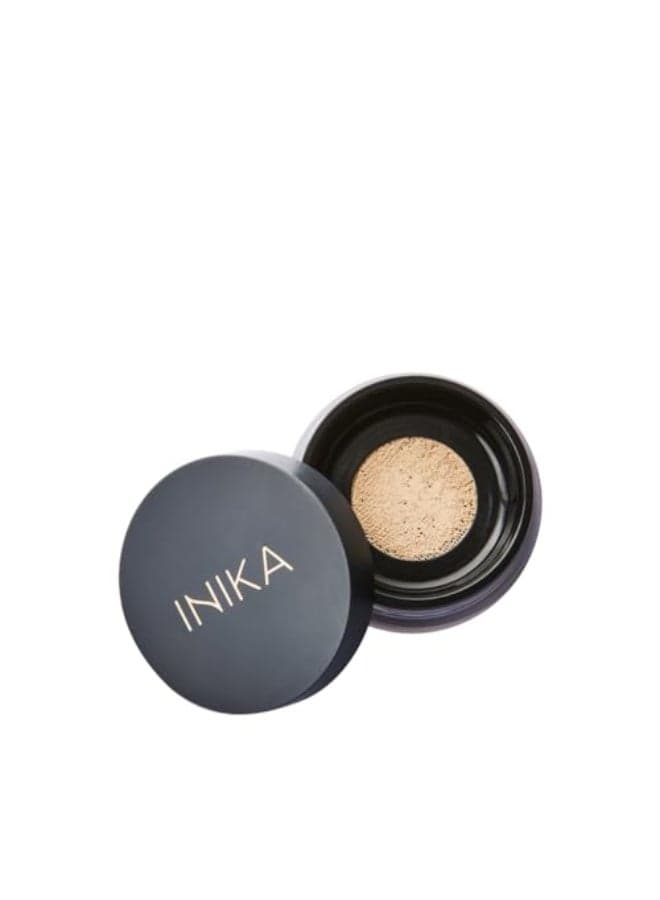 INIKA Organic Mineral Powder Foundation with SPF 25 Vegan Makeup Natural Looking Buildable Coverage Flawless Radiance Glow Blemish Coverage Cruelty Free Sustainable Packaging Strength 8g