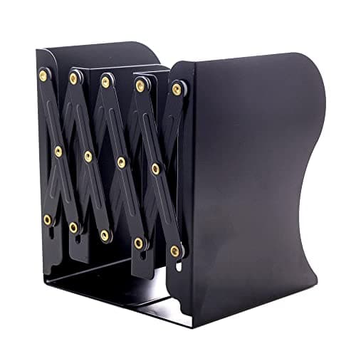 Adjustable Bookends Metal Book Ends for Heavy Book Holder Heavy Duty Bookends Nonskid Bookcase Desktop Book Organizer Binder Holder