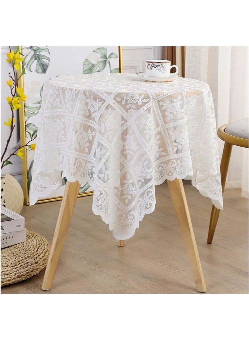 Lace Tablecloth,Tablecloth, Beige (90 x 90 cm)