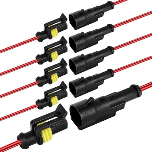 1 Pin Waterproof Wire Connector 18AWG 10cm Male and Female Wire Connector Suitable for Car Truck Boat and Various Applications 5 Pack