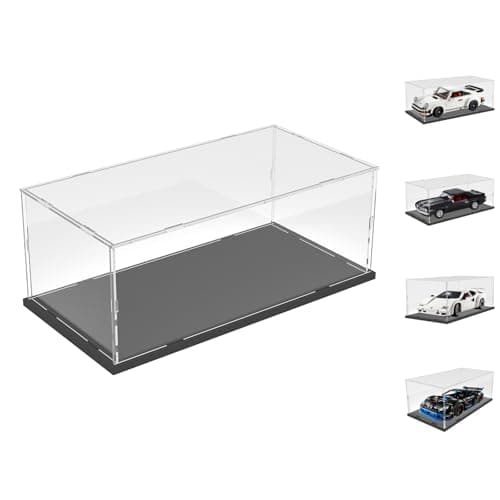 Choowin Acrylic Display Case for Lego Porsche 911 10295 for Lego Camaro 10304 10337 42176 for Lego Car Display Thickened Clear Acrylic Display Cases for Collectibles Assemble DustproofBlack Base