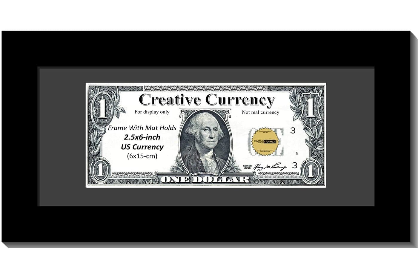 Creative Picture Frames [$4x9bk-b Black First Dollar Frame with Black Matting, Easel Stand and Wall Hanger Included