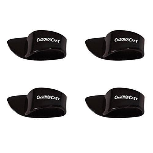 ChromaCast CC-TH-4P-BLCK-L Large Black Thumb Picks, 4 Pack