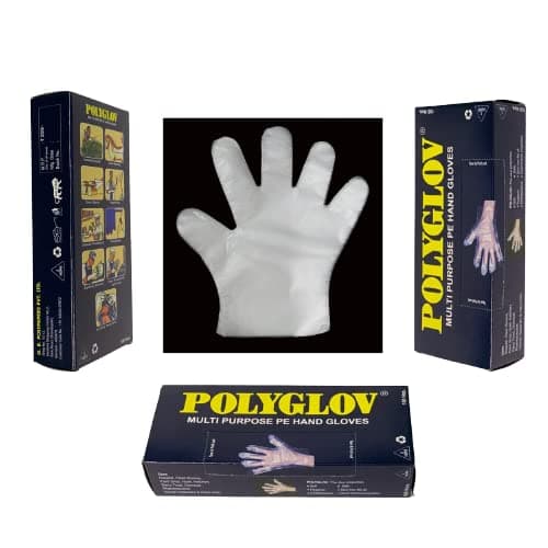 POLYGLOV Transparent Plastic GloveCode 709 Regular Pack of 1000 pcs 500 Pairs
