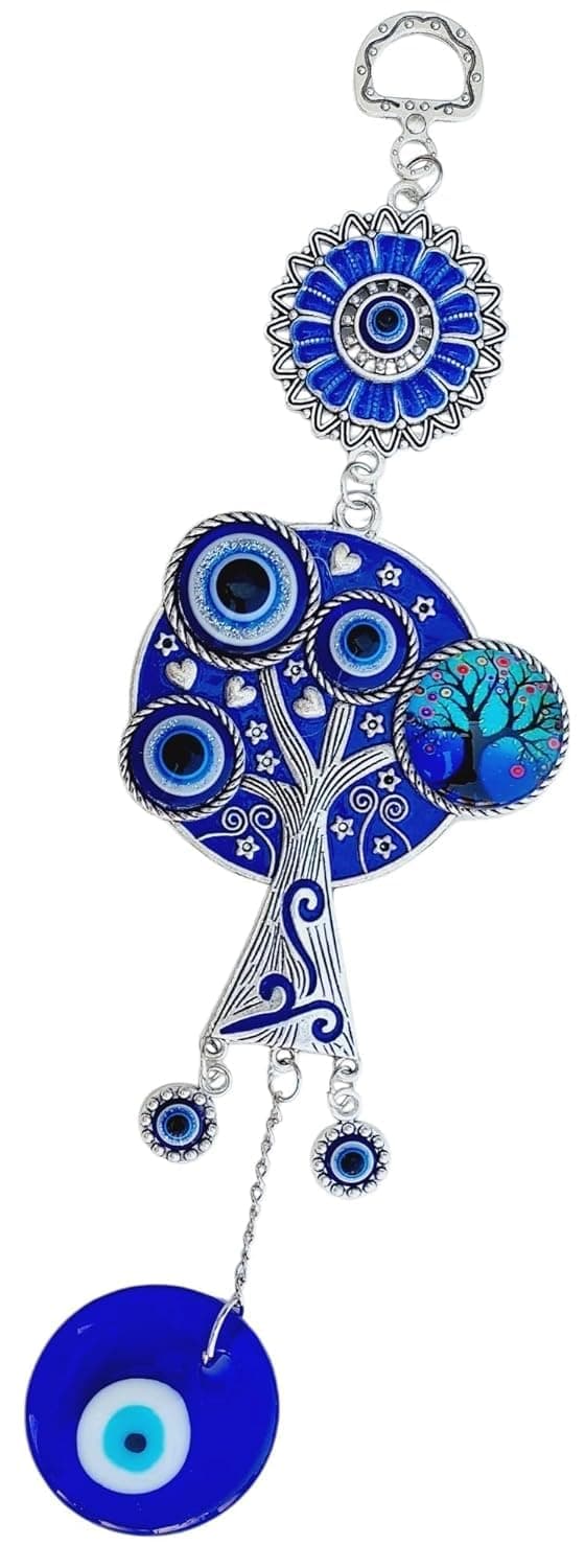 ARTISKRITI Evil Eye Hanging for House Main Entrance Door Decoration, Meenakari Evil Eye Charm Tree Nazar Battu for Good Luck, Prosperity and Protection
