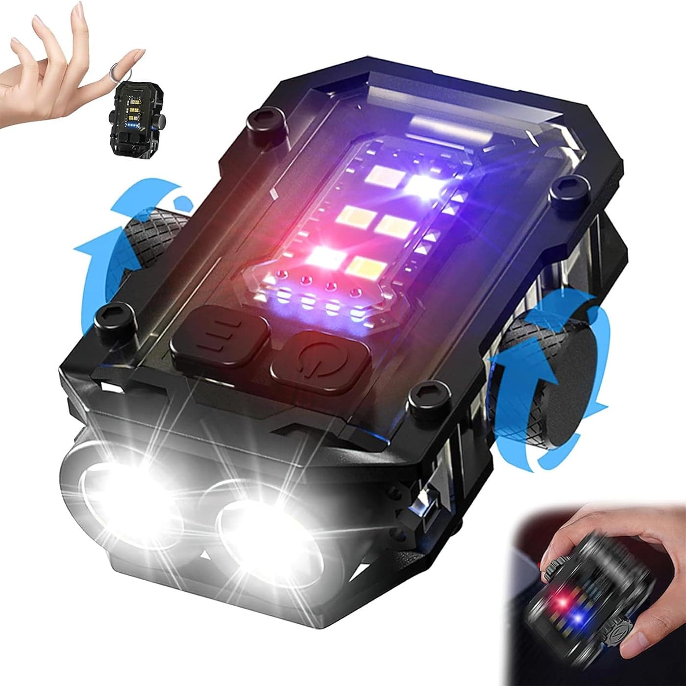Pivdo EDC Flashlight Mini 1000 Lumens Small Torch COB LED Light Rechargeable USB Pocket Keychain with Magnetic Base Powerful Camping Key Chain Spinner Torch Compact Size for Everyday Carry