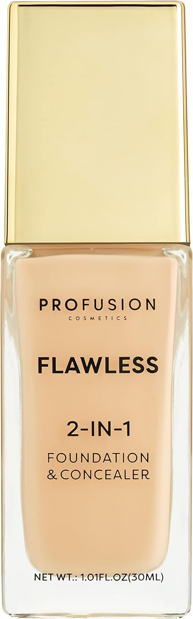 Profusion Cosmetics 2In1 Foundation and Concealer for Light Skin Tone Flawless Full Coverage and Matte Finish with Convenient Solution for Achieving Polished Look Fair Ivory