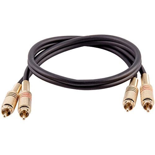 Seismic Audio SAPRCA2-BK Premium Black 2 Foot Dual RCA Male to Dual RCA Male Audio Patch Cable