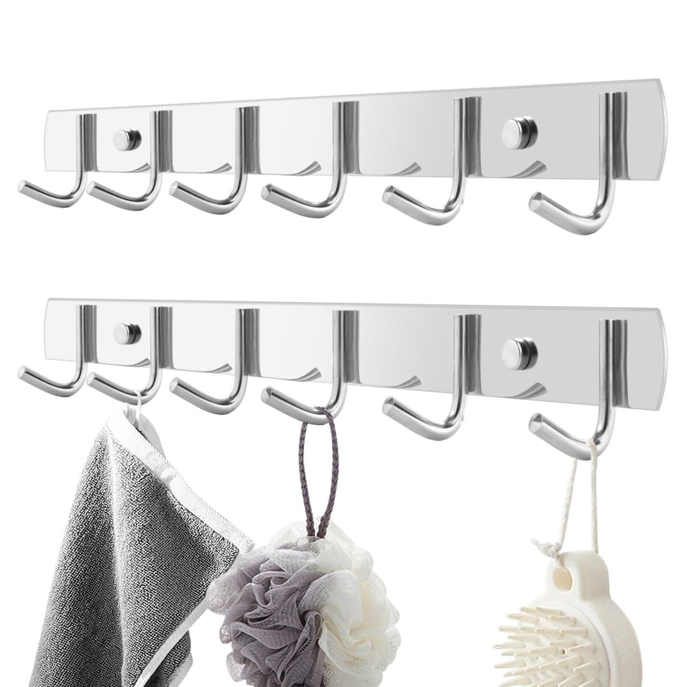 zmnklry Coat Rack Wall Mount 2Pack 6 Hooks for Hanging Stainless Steel Wall Hooks