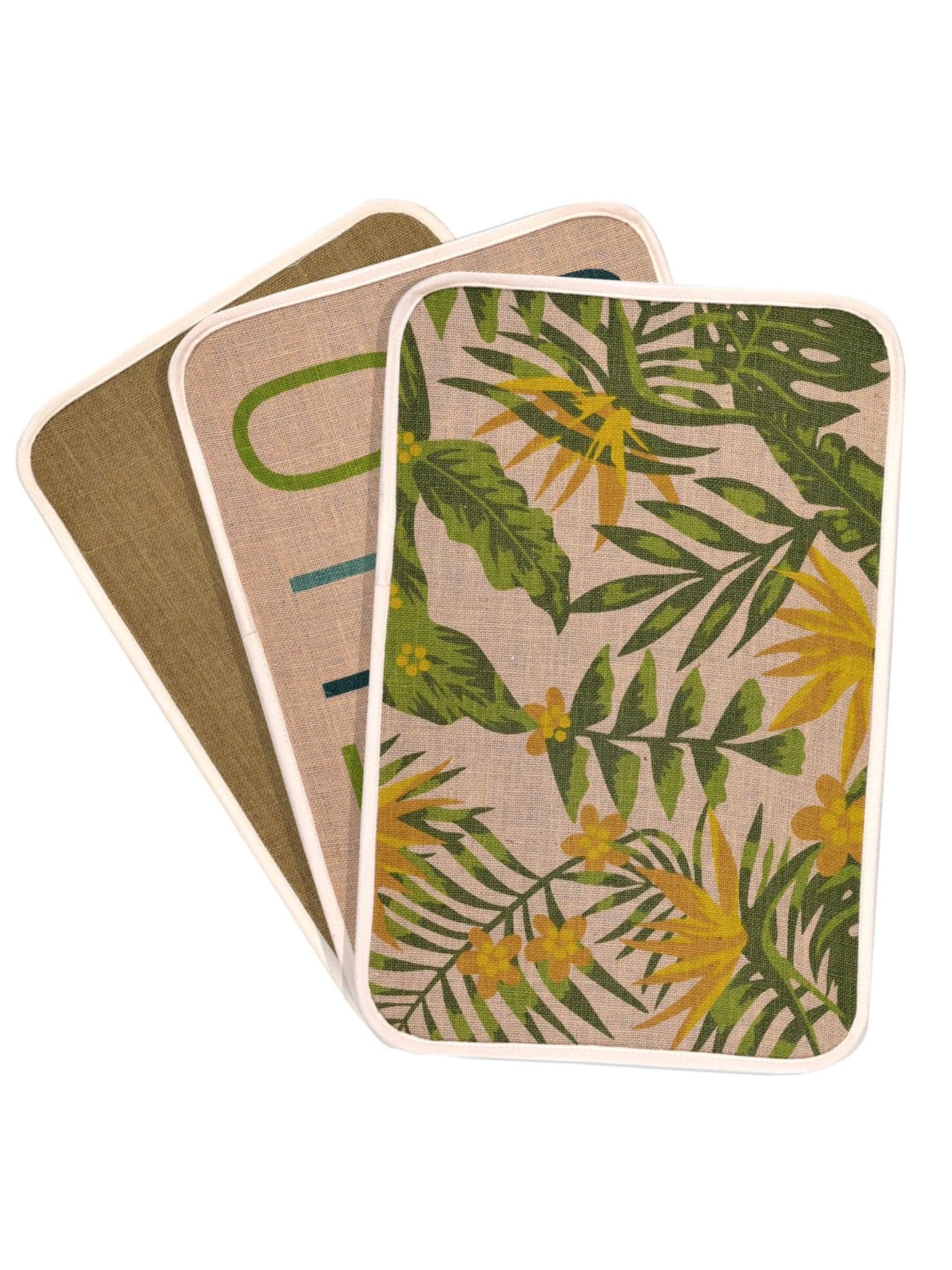 SARAL Home Tropic Jute Doormats | Eco Friendly with Anti-Skid TPR Backing | Durable | Doormat for Entrance, Kitchen, Bedroom, Bathroom | Floor Mat Combo Pack of 3 Pcs Size 40x60 CM