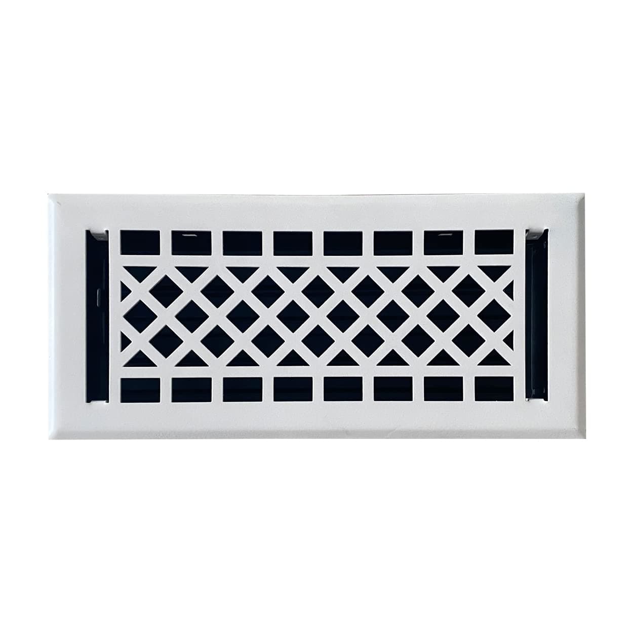 Empire Register Co Vent Cover 4x10 inch Art Craft Design White Finish Heavy Duty Floor Vent Covers Metal Damper Attached Vent Covers for Home Floor only