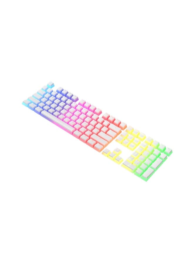 PBT 108 Keys Pudding Keycap Set White