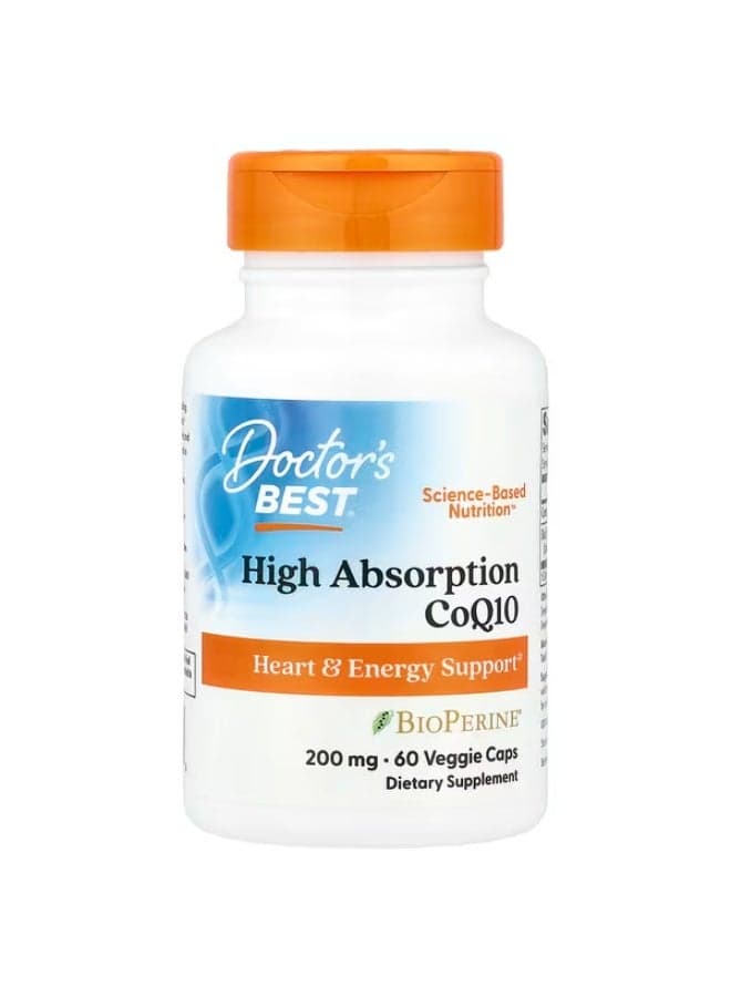 Doctor's Best, High Absorption CoQ10 with BioPerine®, 60 Veggie Caps