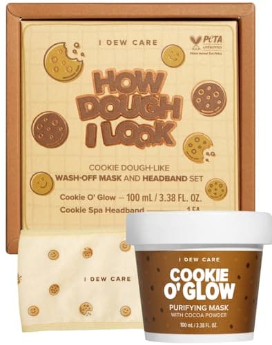 I DEW CARE Wash Off Face Mask Set - How Dough I Look | Headband, Hyaluronic Acid Skincare Essentials, Moisturizing, Soothing, Deep Cleansing, for Dry Sensitive Skin, Stocking Stuffers, 3.38 Oz