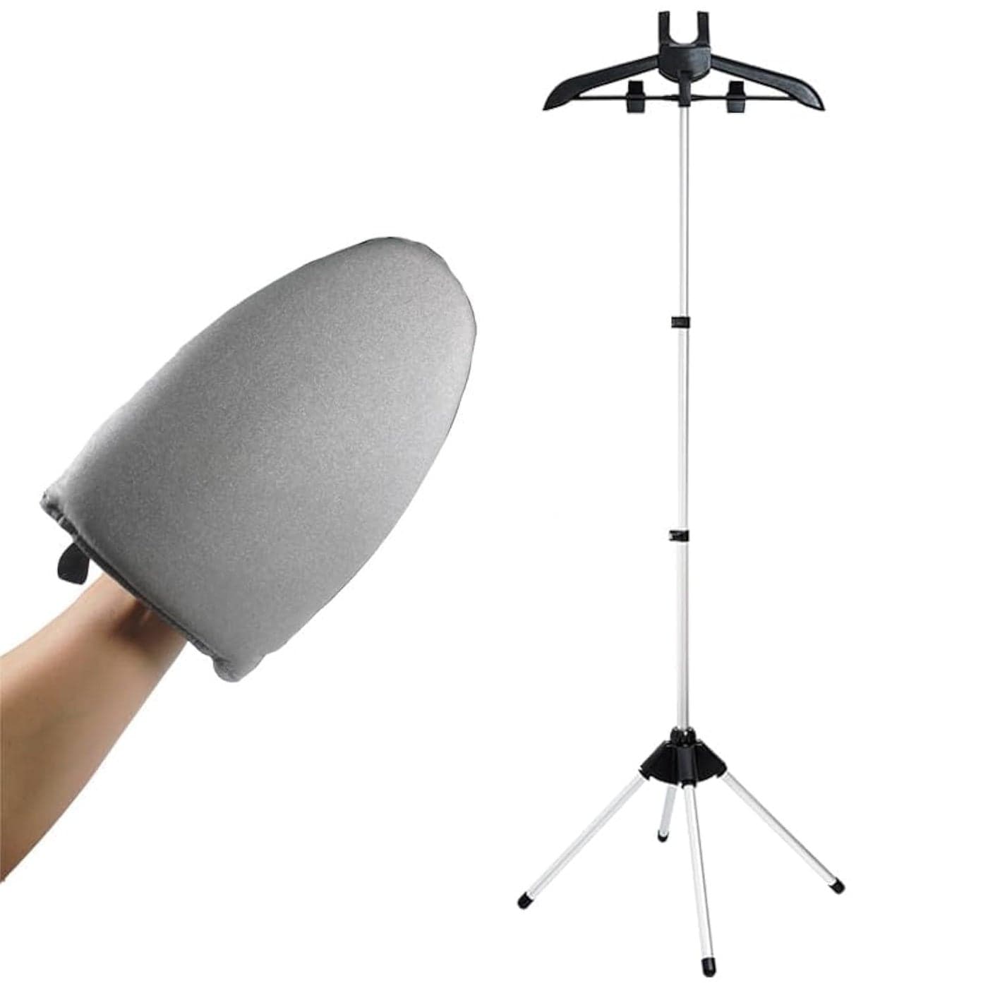 TONINT Garment Steamer Ironing Gloves and Handheld garment steamer clothes rack Grey Ironing Gloves clothes rack 95x6x12 inches