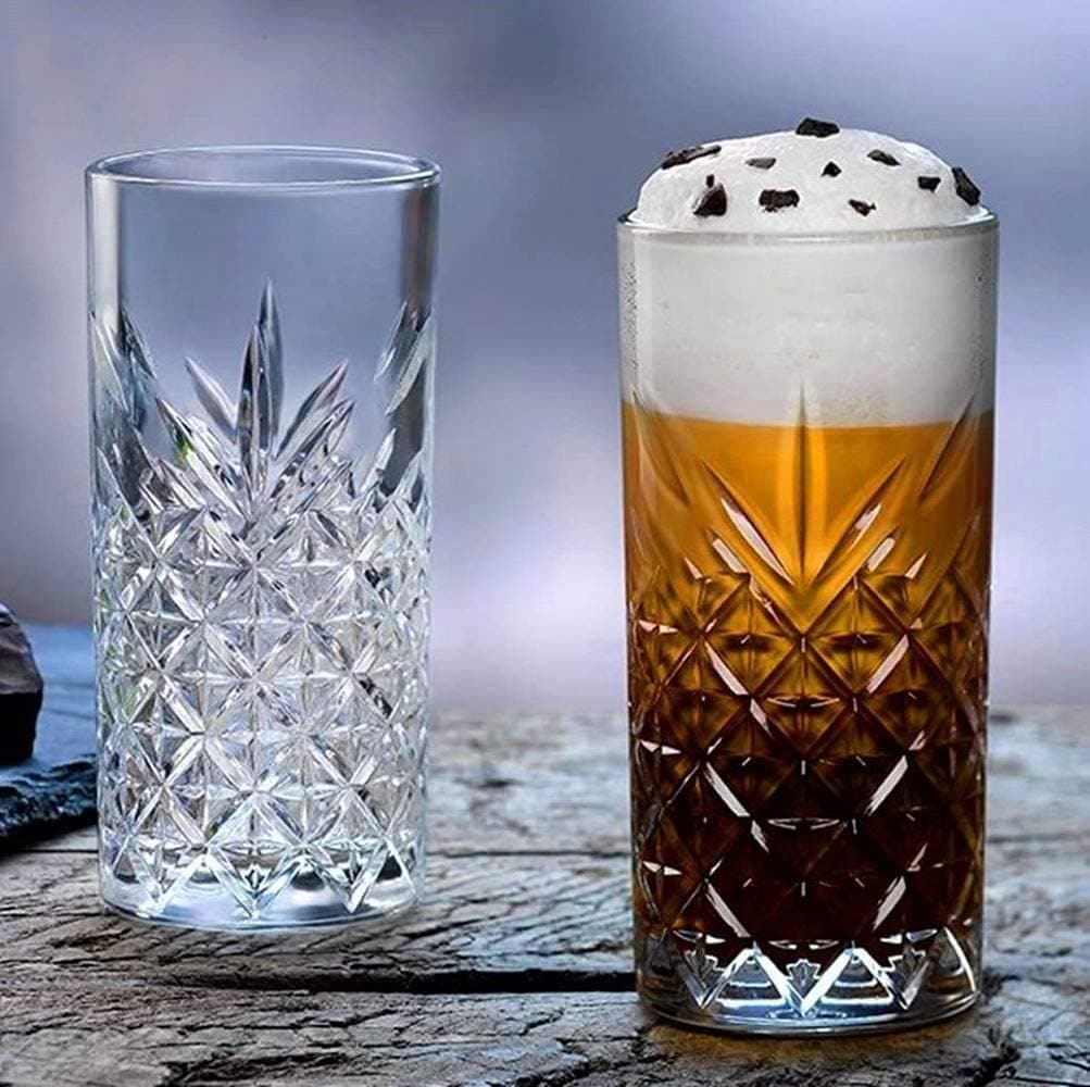 WQR Premium Juice and Water Glasses Set of 6 Transparent, 310ml, Drinking Water Glasses Stylish and Crystal Highball Glasses for Water, Juice and Cocktails (Crystal Glass, 6)