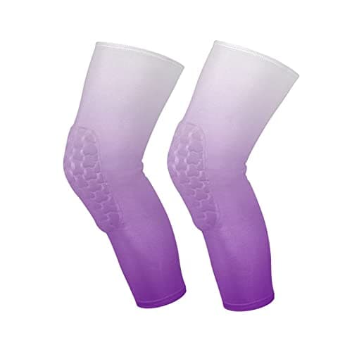 AMmao Purple Gradient Sports Knee Pads Youth Volleyball Basketball Knee Pads Long Leg Sleeves Braces Compression Wrestling Knee Pads for Boys Girls Football Dance Yoga