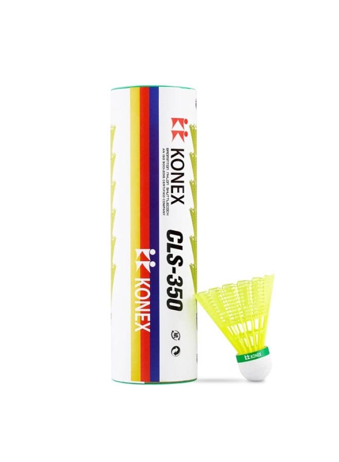 Nylon Shuttlecock | Stable Flight & Fast Recovery (Yellow, Pack of 6)