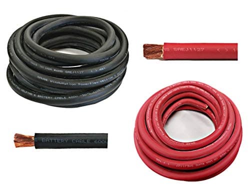 WindyNation 4 Gauge 10 Feet Black 10 Feet Red 20 Feet Total 4 AWG Ultra Flexible Welding Battery Pure Copper Cable Wire Made in The USA Car Inverter RV Solar