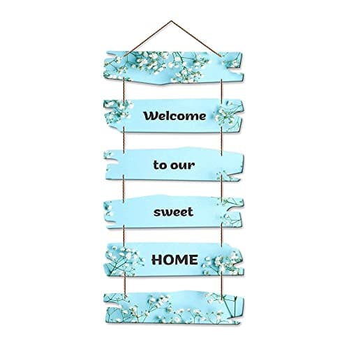 Artvibes Welcome to Our Sweet Home Decorative Wall Hanging Wooden Art | Decor Hanging Ornaments | Door Quotes Hanging | Wall Poster | Art Print | Gift Items for Home Decor (WH_3233N) | Modern Decor