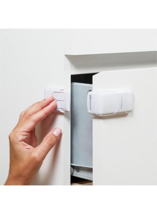 Toddleroo by North States Corner Drawer Locks Works on end Drawers or Filing cabinets No Tools Required Baby proofing with Confidence (2-Pack, White)