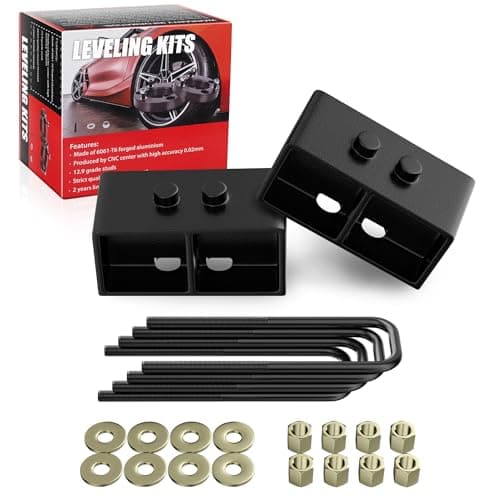 PROEZE 3" Rear Leveling Lift Block Kits for 2004-2020 F150, 3 inch Rear Black Leveling Lift Block Kit Extended Square U-Bolts Compatible with 2004-2020 F150 2WD 4WD