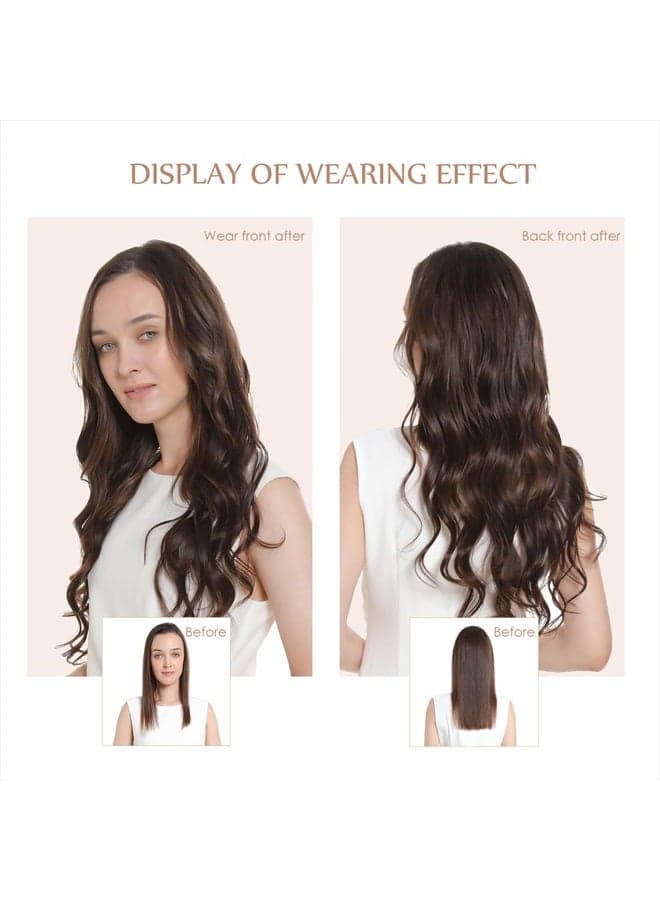 Human Hair Clip In Extensions 18Inch 150g 7Pcs Double Weft Clip In Hair Extensions Real Human Hair Brazilian Virgin Human Hair Dark Brown Hair Extensions For Women