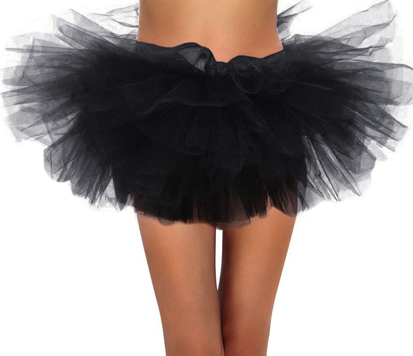Tutus for Women 5-Layered Tulle Tutu Party Dance Skirt Ballerina Dress Petticoat Tutu Skirt, Black Tutu