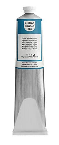 Lukas Studio Artist Oil Color Paints Highpigment oil paint made with natural binder for artist painting more Cyan Blue Primary 200 mL