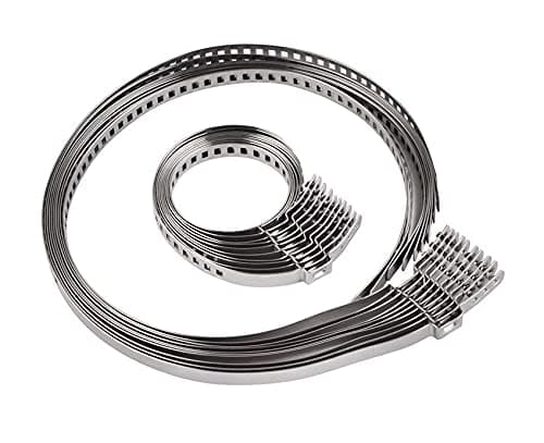 Ferbao 10 Pcs CV Boot Clamp,Stainless Steel Universal Adjustable AXLE CV Joint Boot Crimp Clamp Kit (5pcs Small+ 5pcs Large)