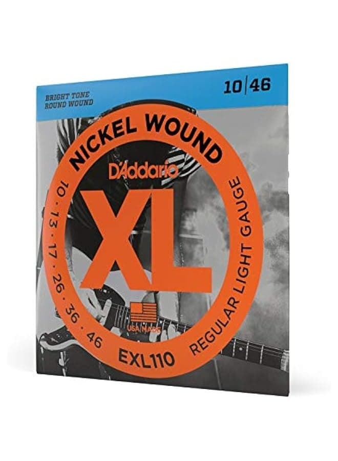 Guitar Strings - XL Nickel Electric Guitar Strings - EXL110 - Perfect Intonation, Consistent Feel, Reliable Durability - For 6 String Guitars - 10-46 Regular Light