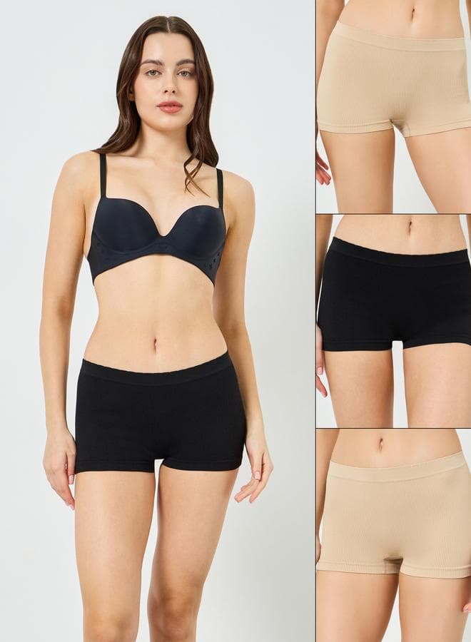 Pack of 3 - Women Ribbed Boyshorts