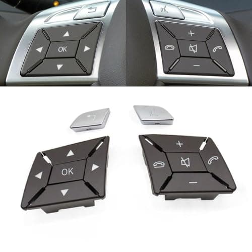 Goodithy Moka Steering Wheel Button Covers, Interior Steering Wheel Control Button Trim Replacement for Mercedes Benz A B C E GLA GLK Class W204 X204 W212 W218 W156 W176 W117 W172 W246 (Model B Moka)