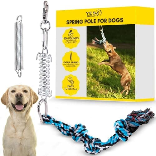 YES4QUALITY Flirt Pole for Dogs 2 Durable Spring Poles with Strong Dog Rope Toy Heavy Duty Lure Pole for Dogs of Any Size Dog Toy for Fun Obedience Training Exercise Pull Tug of War Toy