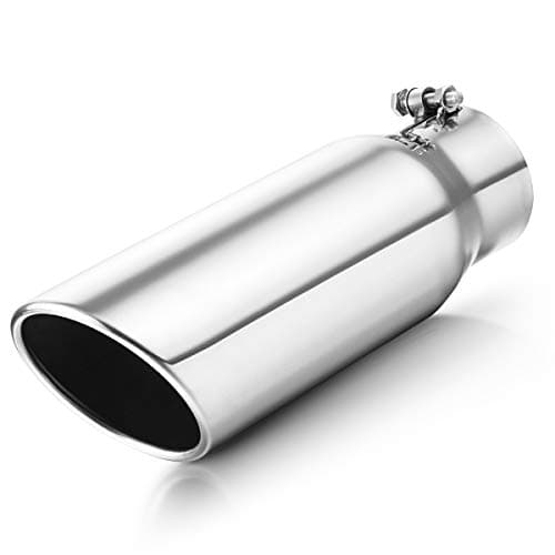 A-KARCK Exhaust Tip 3 Inch Inlet, Bolt On 3" Inlet 4" Outlet 12" Long Exhaust Tip Stainless Steel Polished Finish For Tailpipe