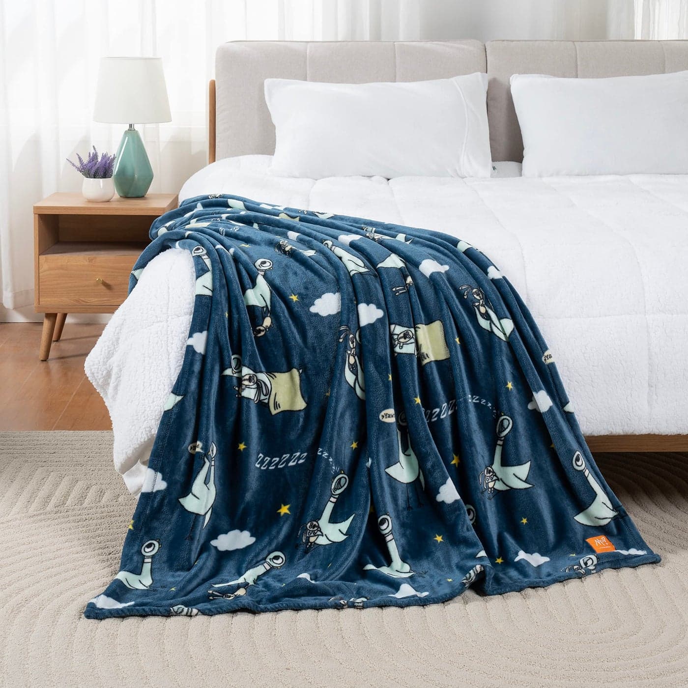 Berkshire Blanket Mo Willems VelvetLoft Luxury Soft Cozy Cute Kids Throw BlanketGifts for KidsDont Let The Pigeon Stay Up Late50 in x 70 inOfficial Mo Willems Product