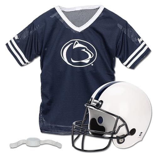 Franklin Sports Penn State Kids Football Helmet Jersey Set NCAA Youth Football Costume Set Helmet Jersey Chin Strap Included Youth Medium
