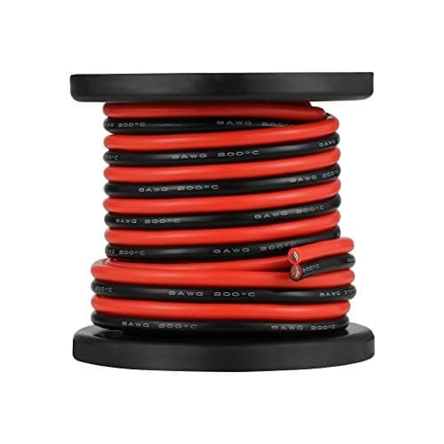 BNTECHGO 8 Gauge Flexible 2 Conductor Parallel Silicone Wire Spool Red Black High Resistant 200 deg C 600V for Single Color LED Strip Extension Cable Cord,Model,20ft Stranded Tinned Copper Wire